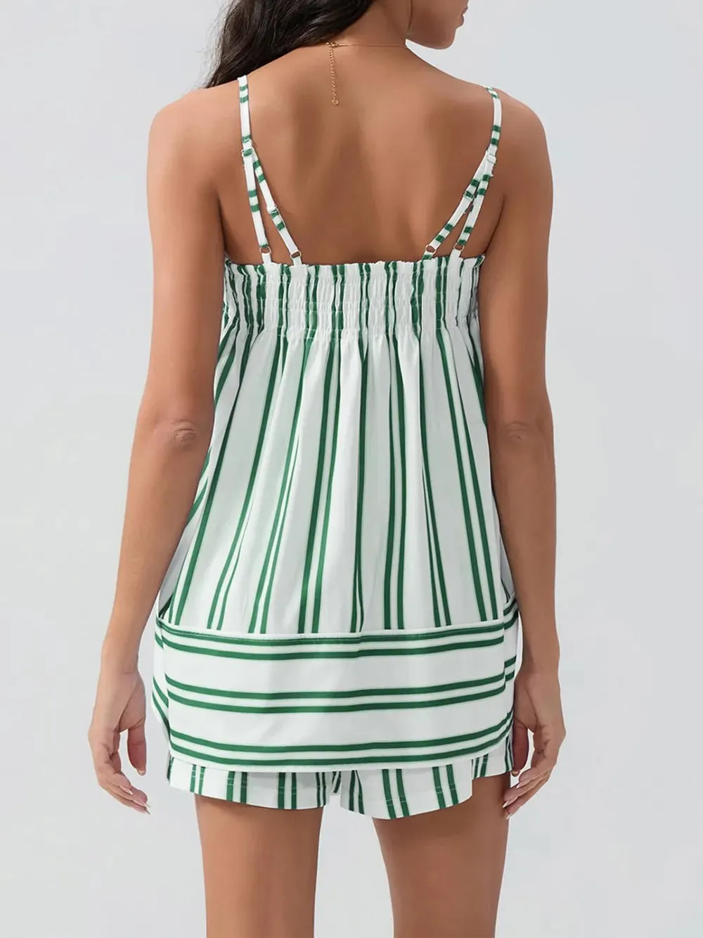 Smocked Square Neck Cami and Shorts Set