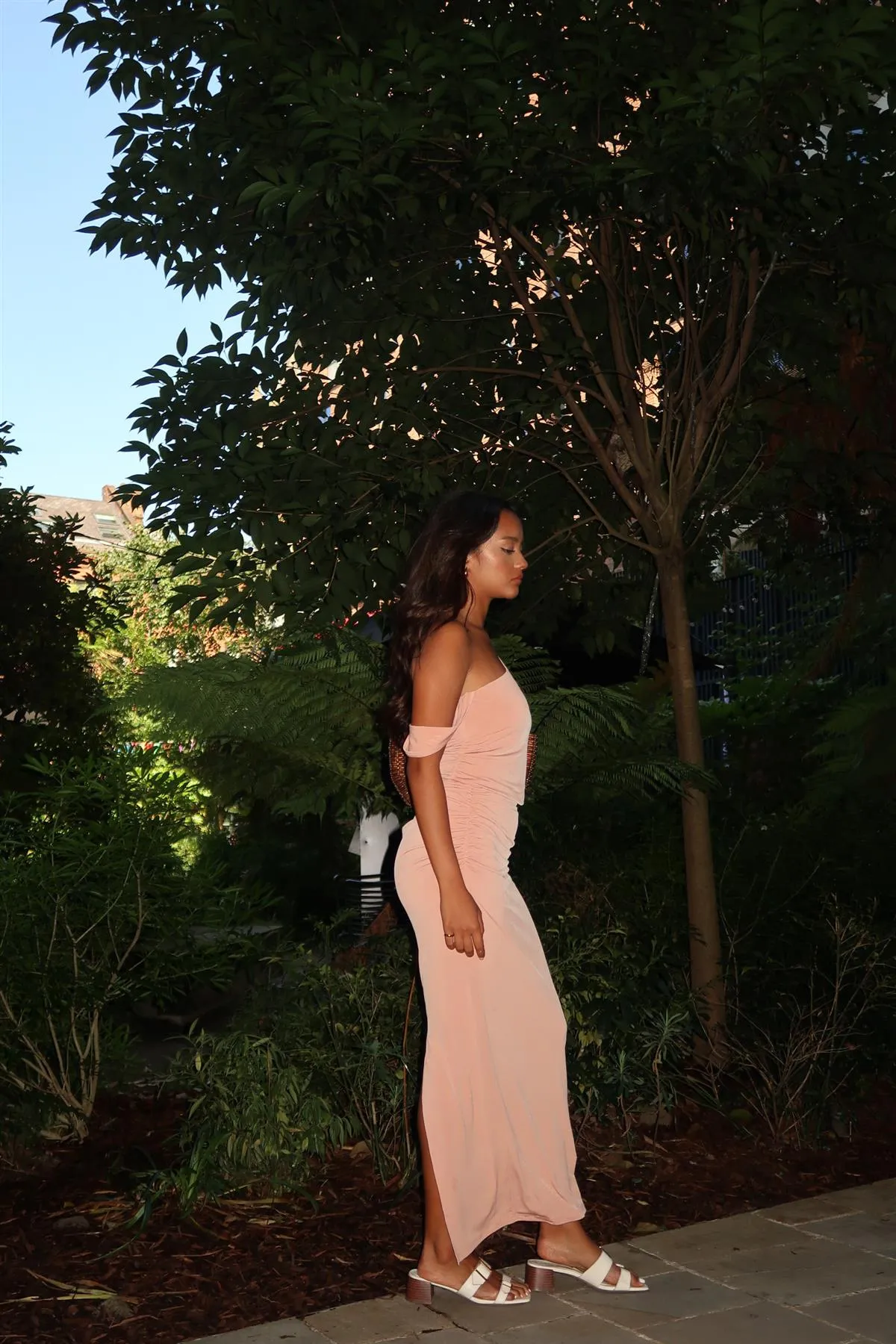 Soft-Terracotta Slim-Fit Maxi-Skirt