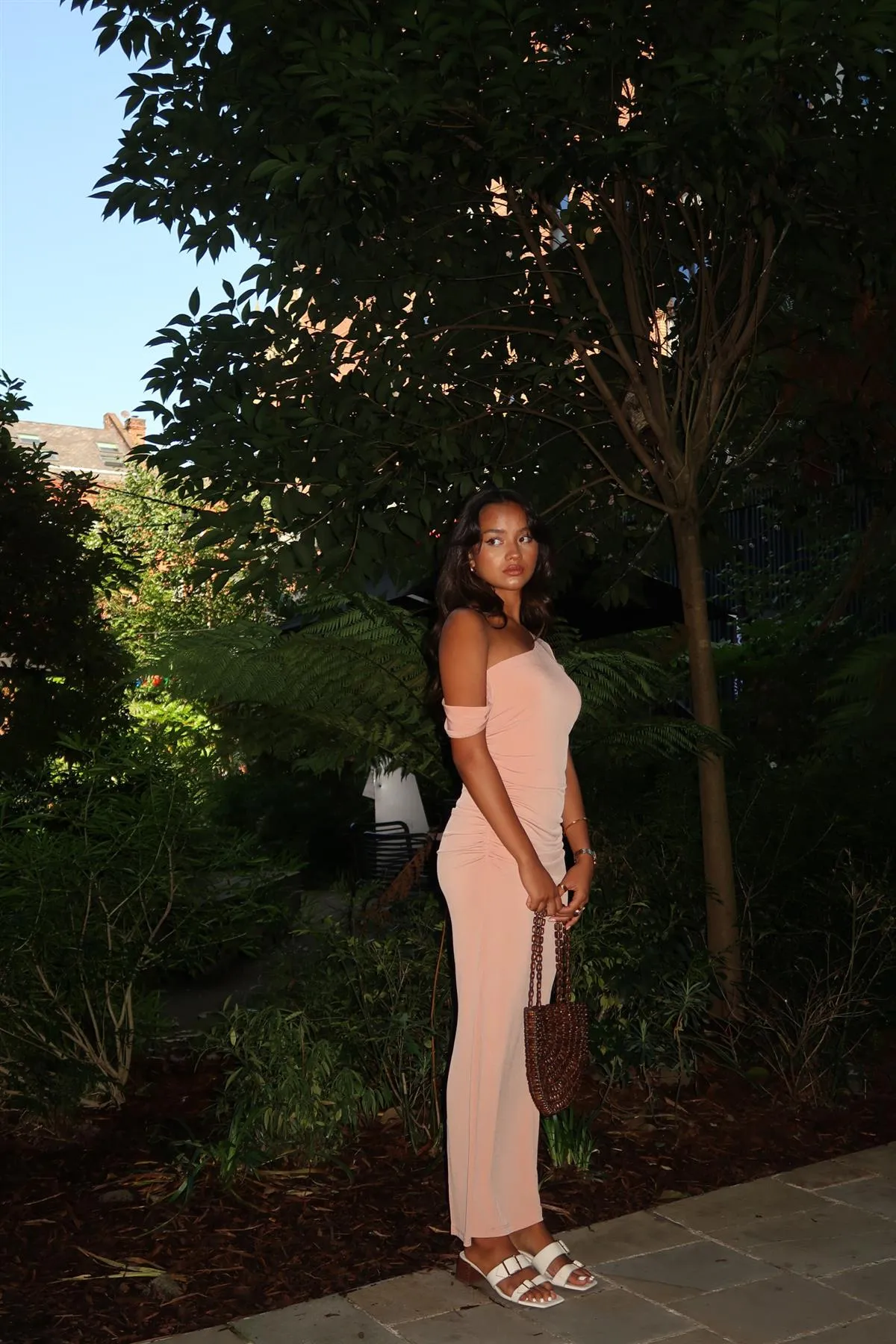 Soft-Terracotta Slim-Fit Maxi-Skirt
