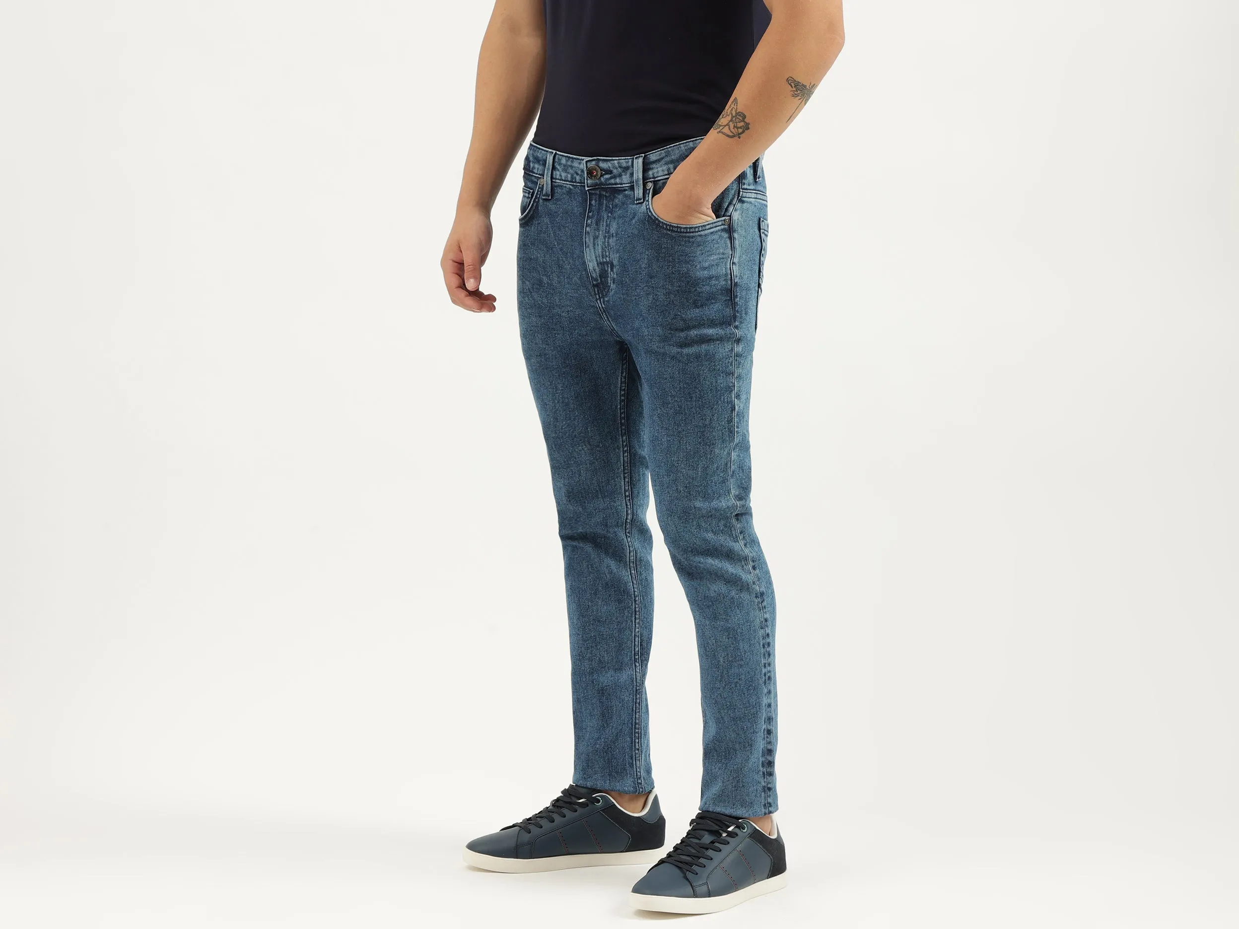 Solid Low Crotch Fit Jeans