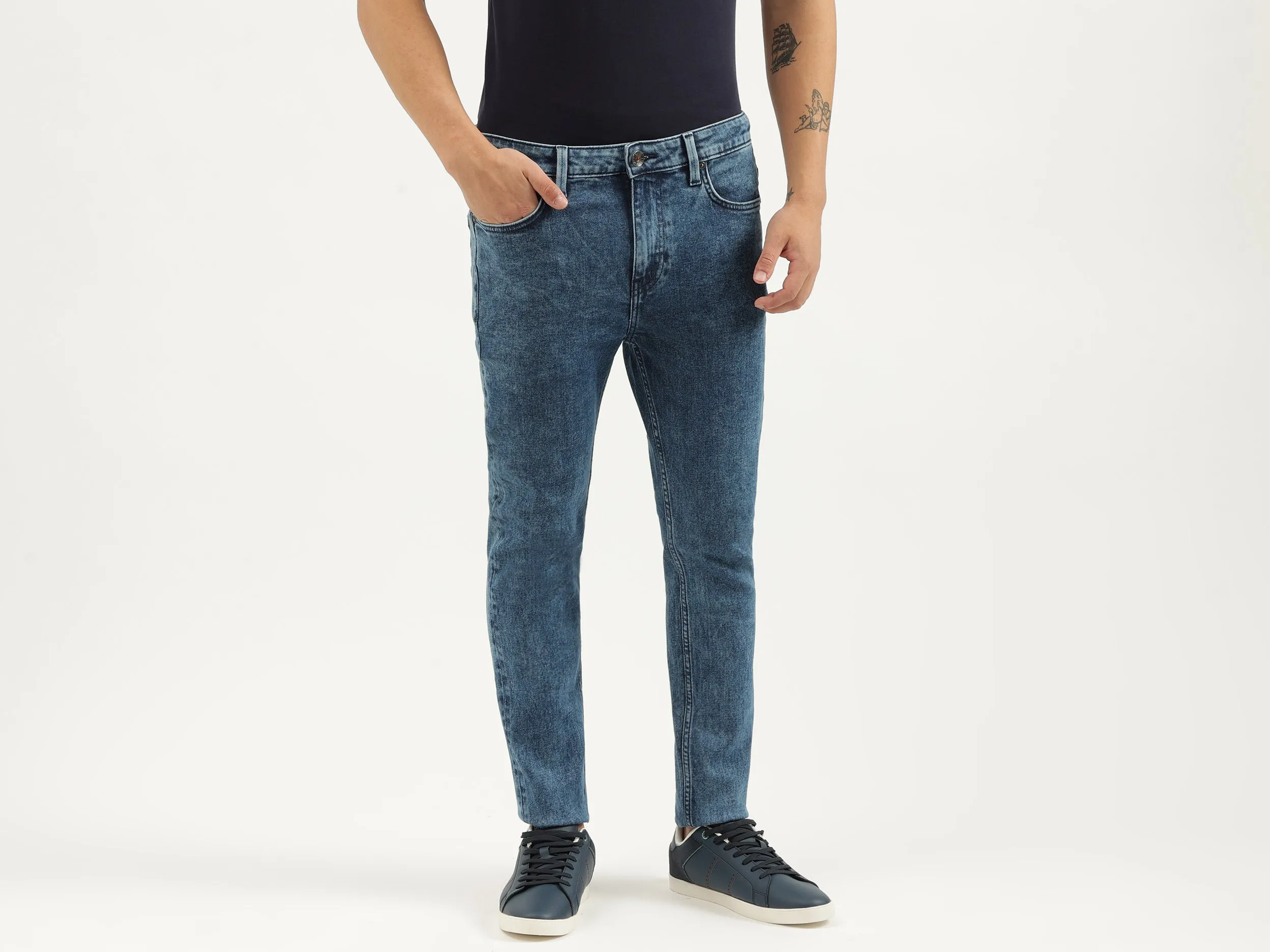 Solid Low Crotch Fit Jeans