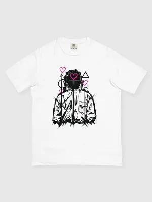 Squid Game Heart Guard Men’s Heavyweight T-Shirt [White]