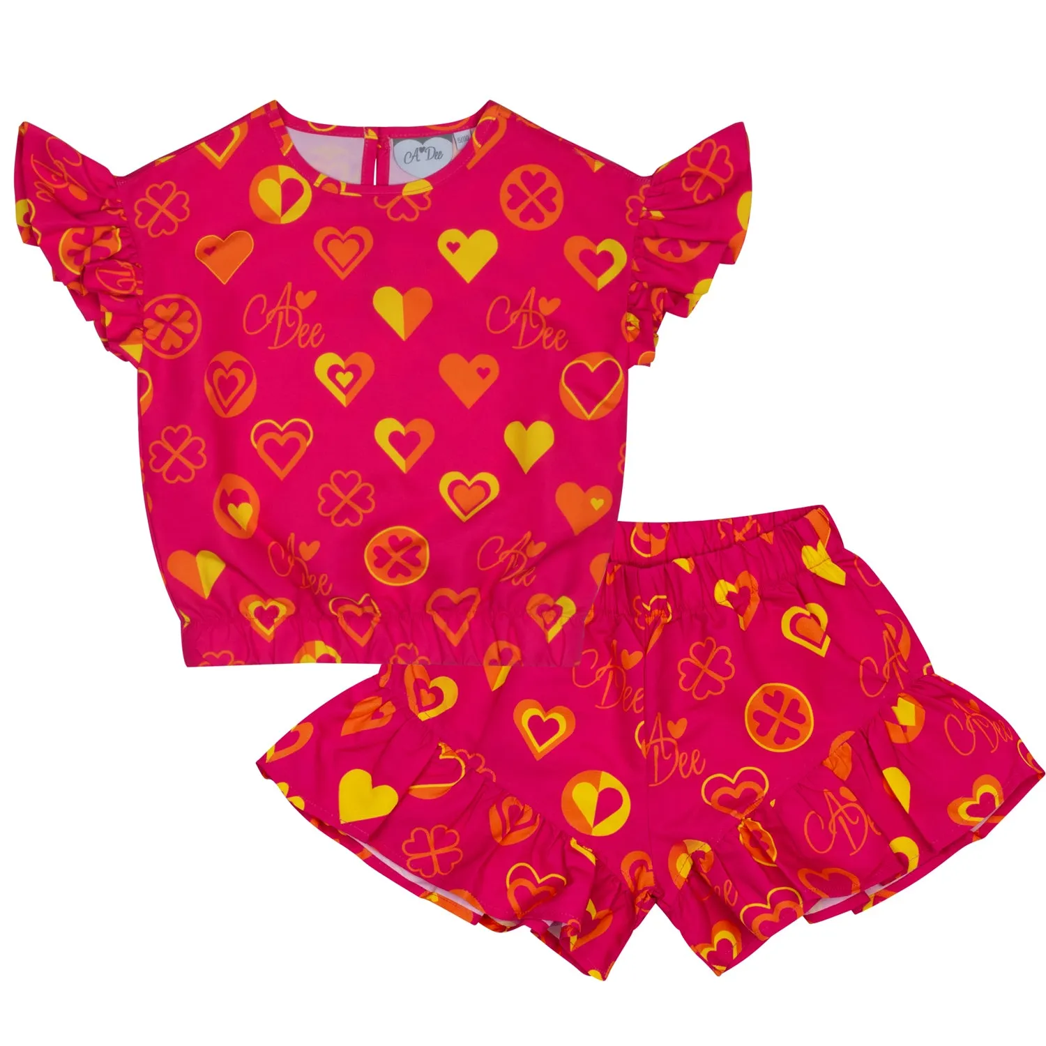 SS24 A Dee Girls Melissa Bold Hearts Short Set