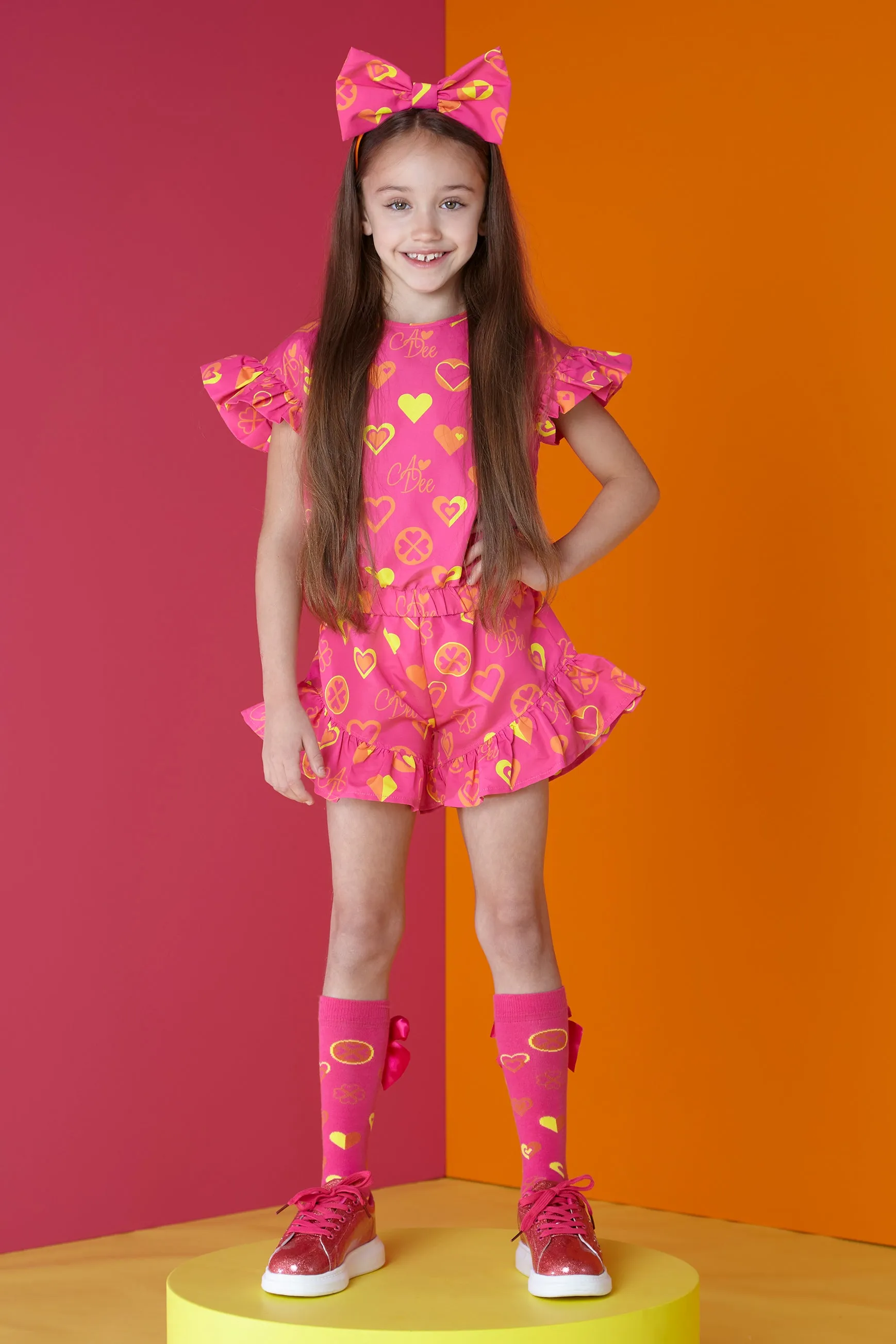 SS24 A Dee Girls Melissa Bold Hearts Short Set