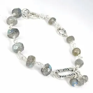 Sterling Silver Bracelet with Labradorite