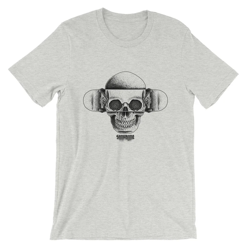 StinkBone Skull & Board Short-Sleeve Unisex T-Shirt Black Lettering