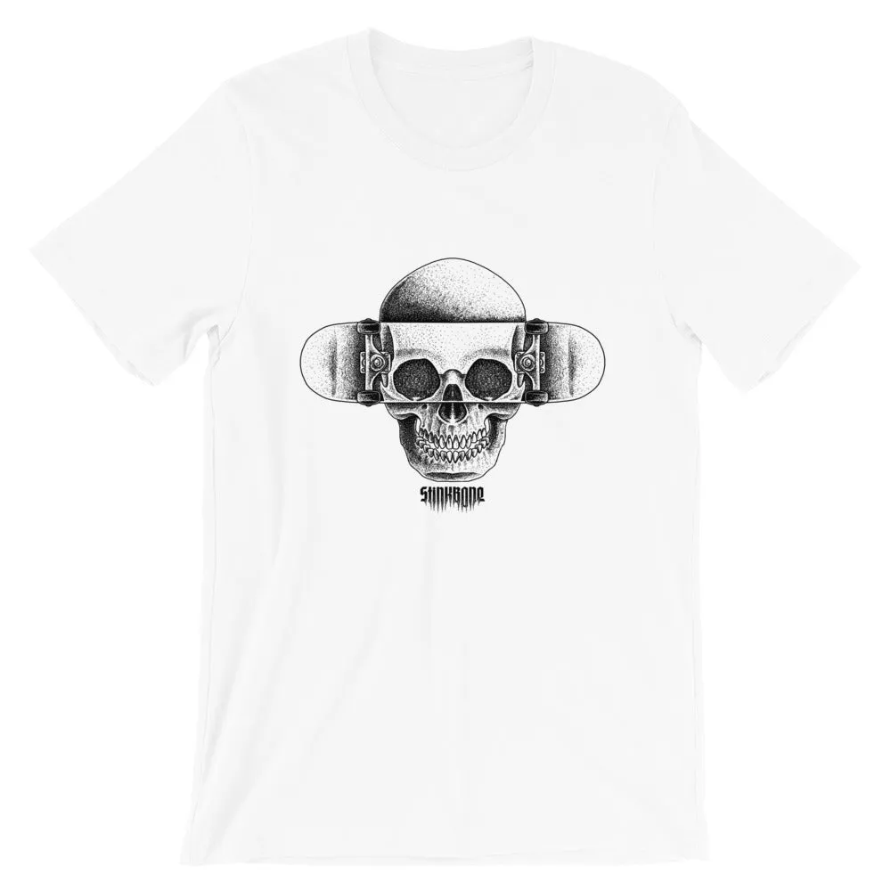 StinkBone Skull & Board Short-Sleeve Unisex T-Shirt Black Lettering