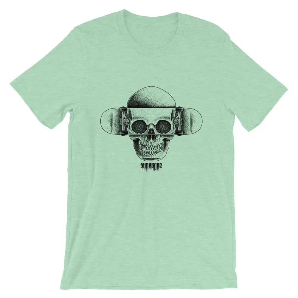 StinkBone Skull & Board Short-Sleeve Unisex T-Shirt Black Lettering