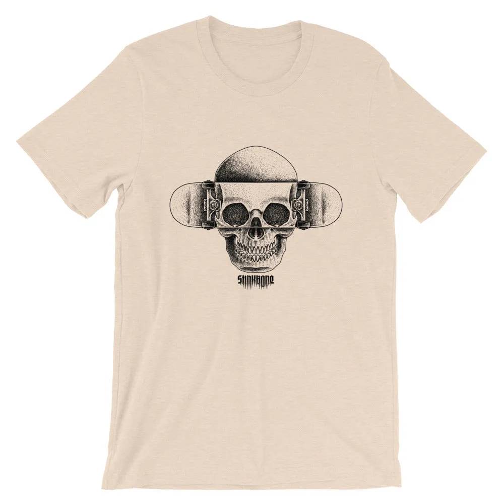 StinkBone Skull & Board Short-Sleeve Unisex T-Shirt Black Lettering