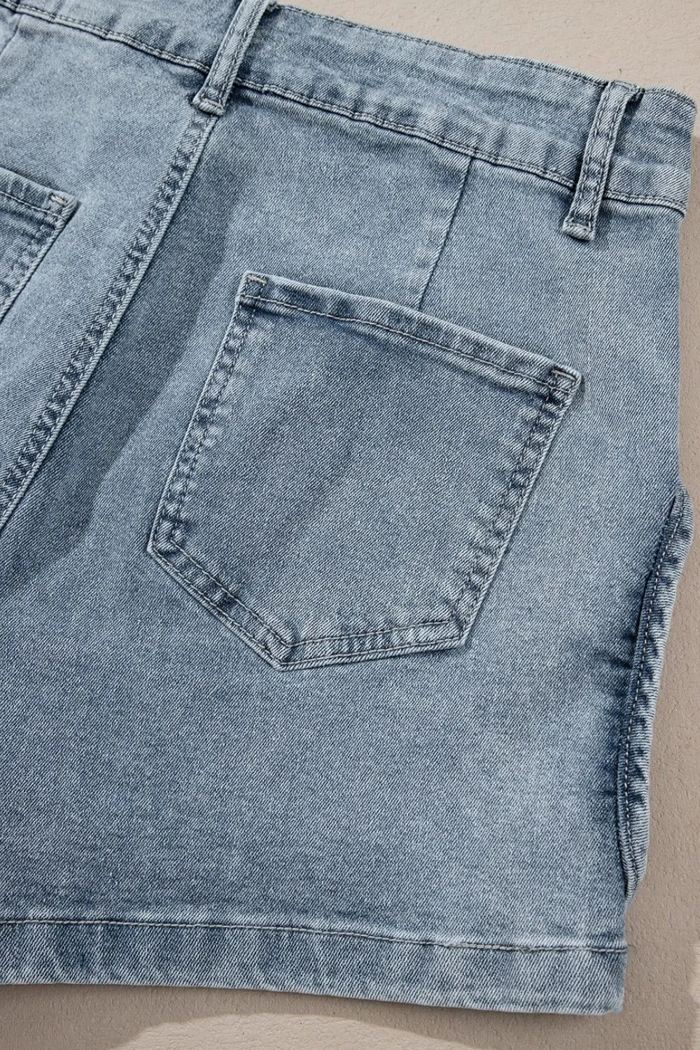 Studded Acid Wash Denim Shorts Size 8-16
