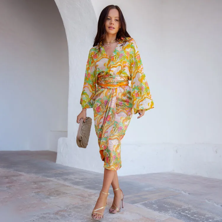 Sunset Tropics Long Reversible Jaspre Skirt