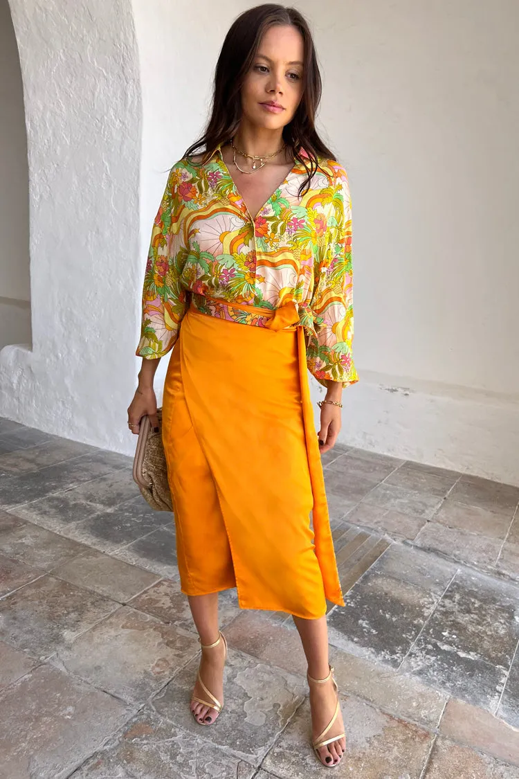 Sunset Tropics Long Reversible Jaspre Skirt