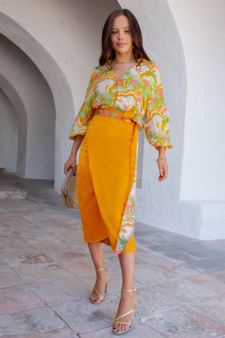 Sunset Tropics Long Reversible Jaspre Skirt