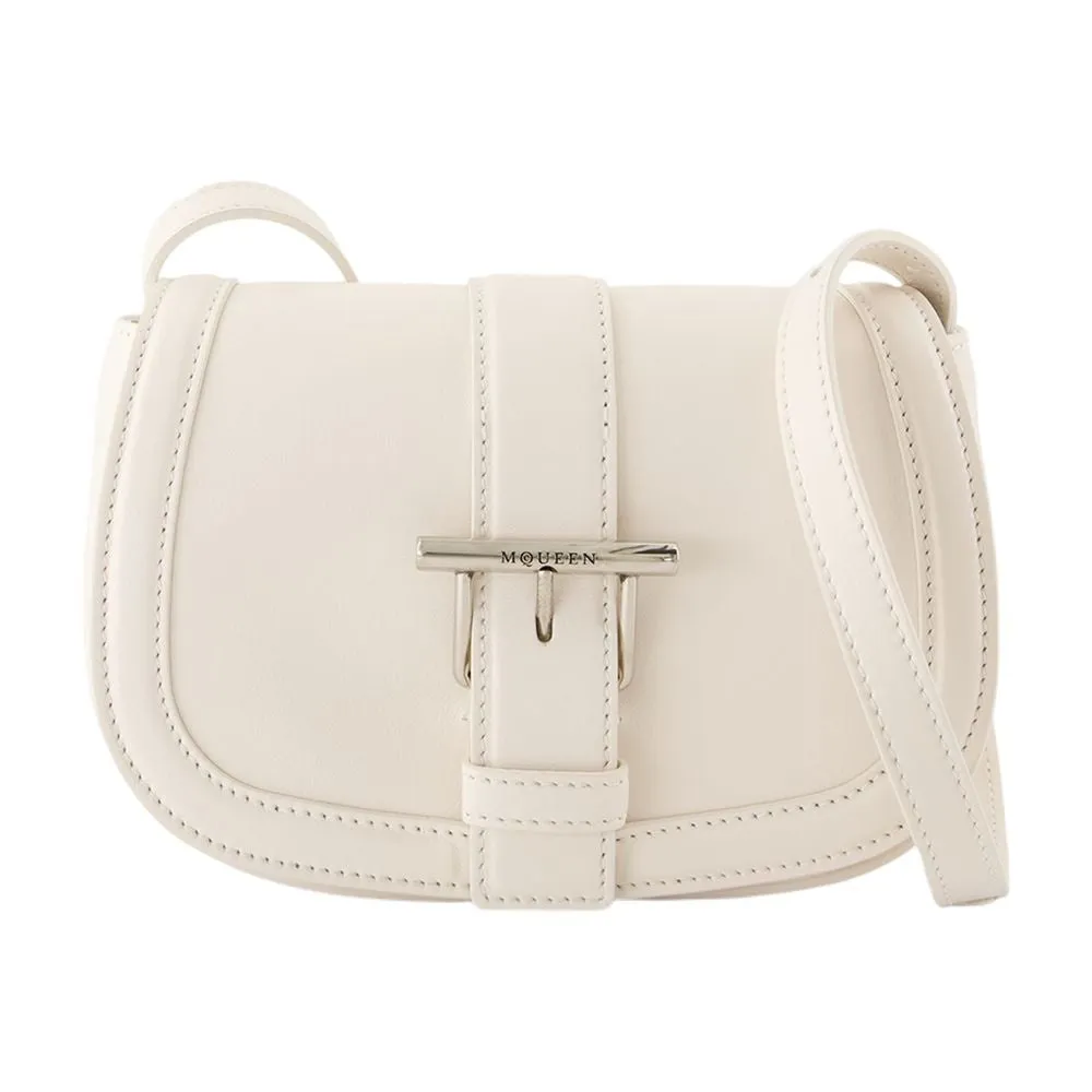 T-Bar Satchel Mini Purse - Leather - White