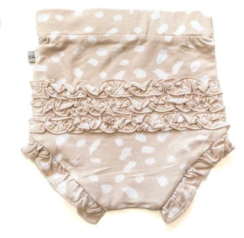 Tan Spotted Ruffle Bloomers