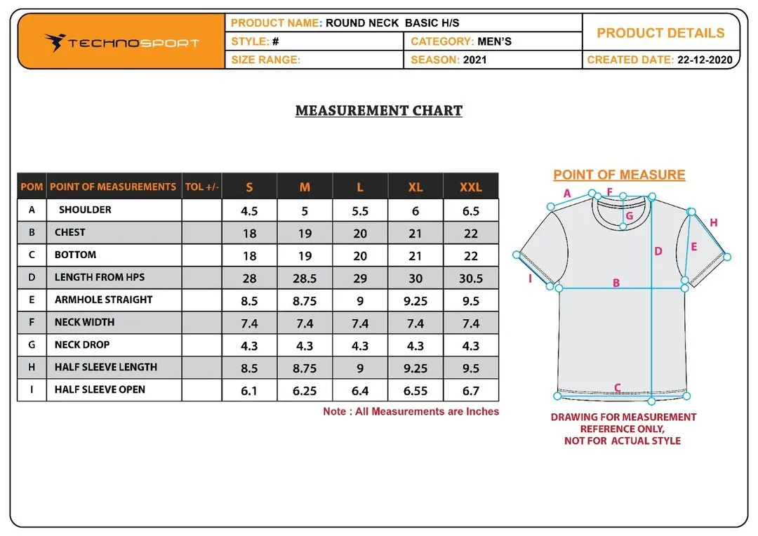 TechnoSport Crew Neck Half Sleeve Dry Fit T Shirt for Men OR-35 (Light Grey)