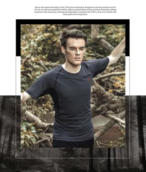 TechnoSport Crew Neck Half Sleeve Dry Fit T Shirt for Men P 485 Dark Grey