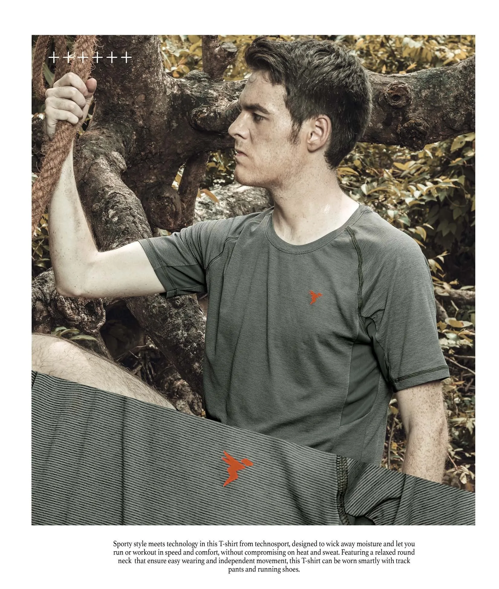 TechnoSport Crew Neck Half Sleeve Dry Fit T Shirt for Men P 485 Olive Green