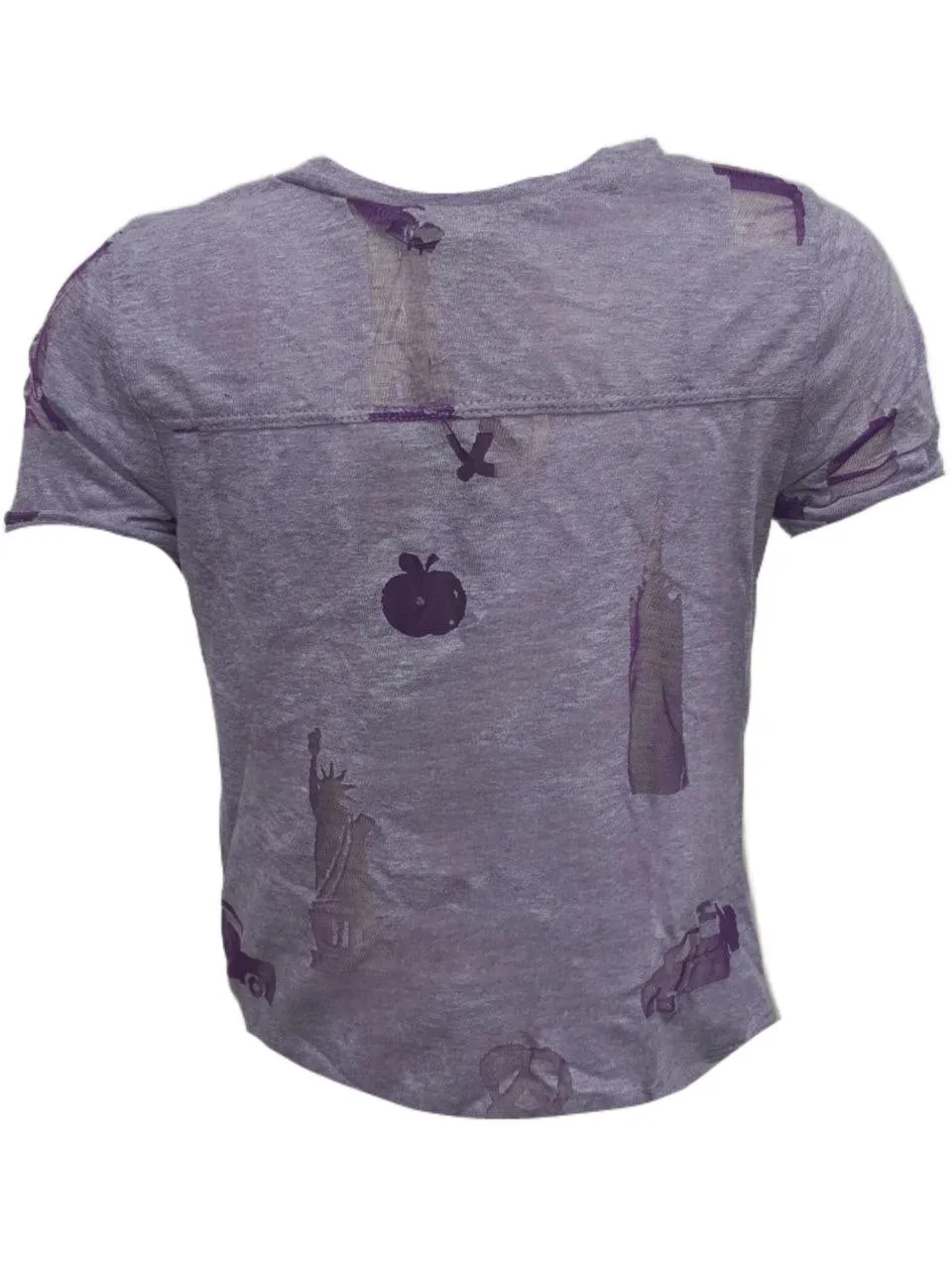 TEREZ Girl's Purple Icons Burnout T-Shirt #11067726 Small NWT