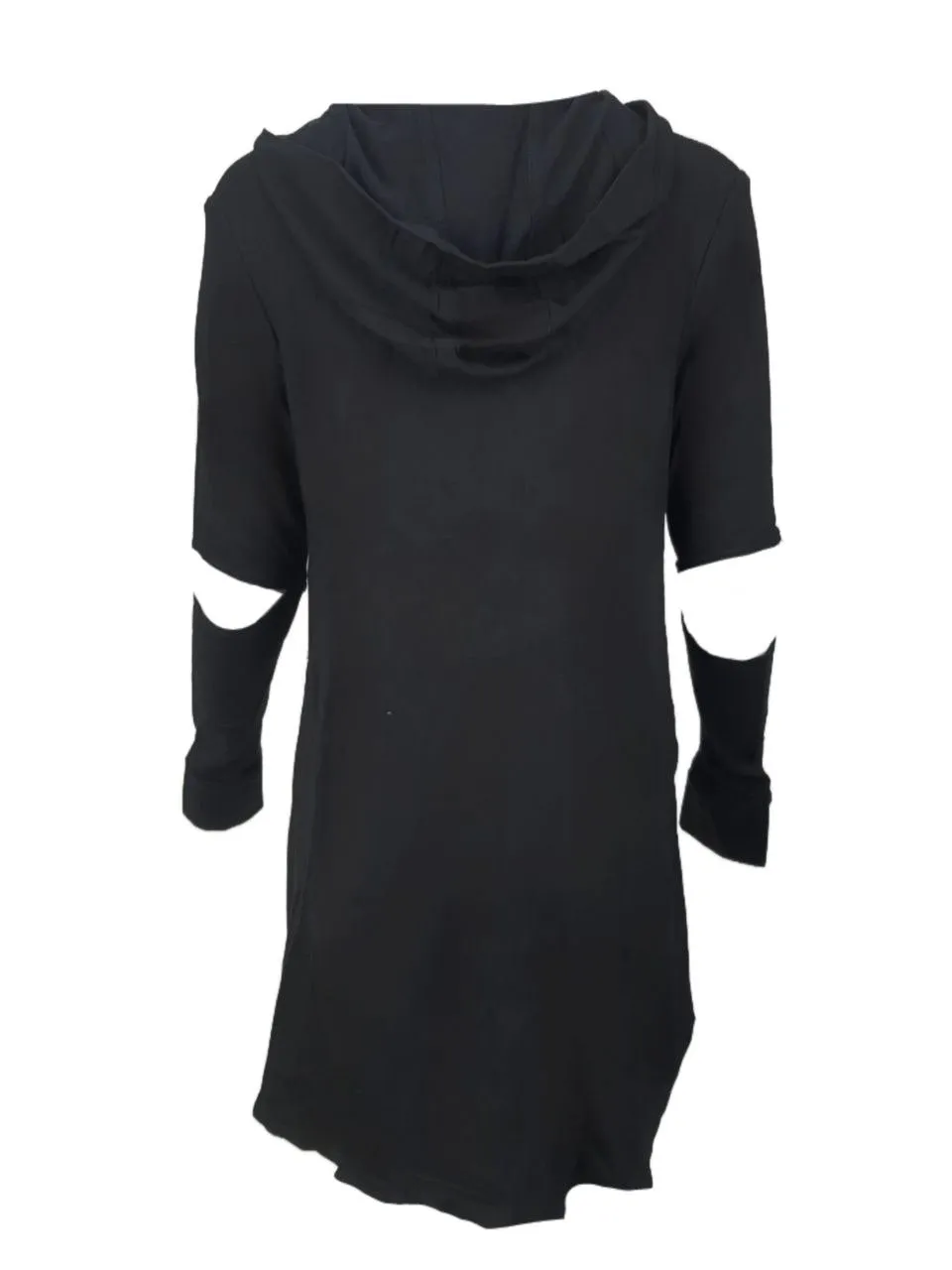 TEREZ Women's Black Slitted Sleeves Hoodie #2276640 Medium NWT