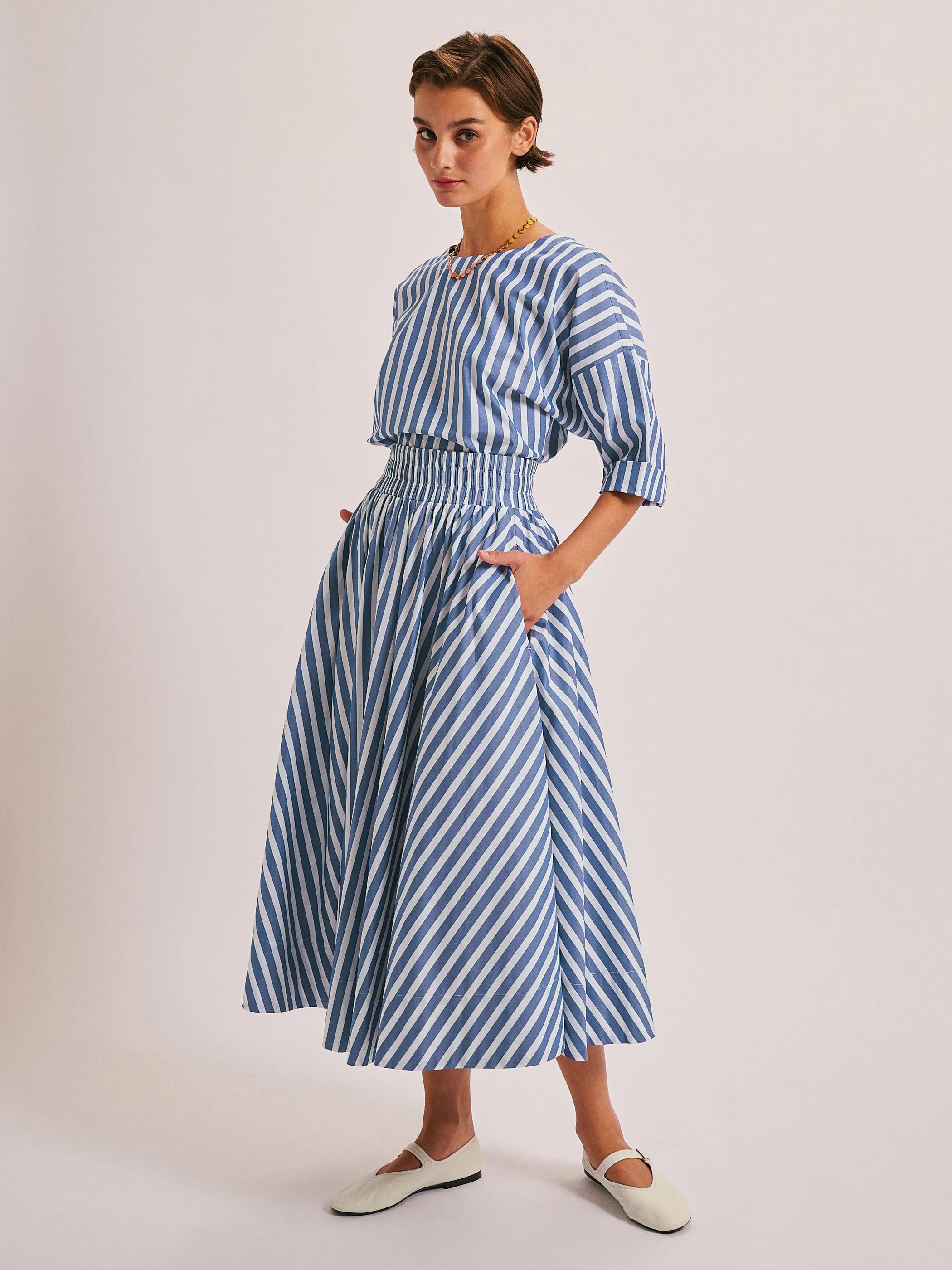 The Kyria Circle Skirt in Cotton Poplin