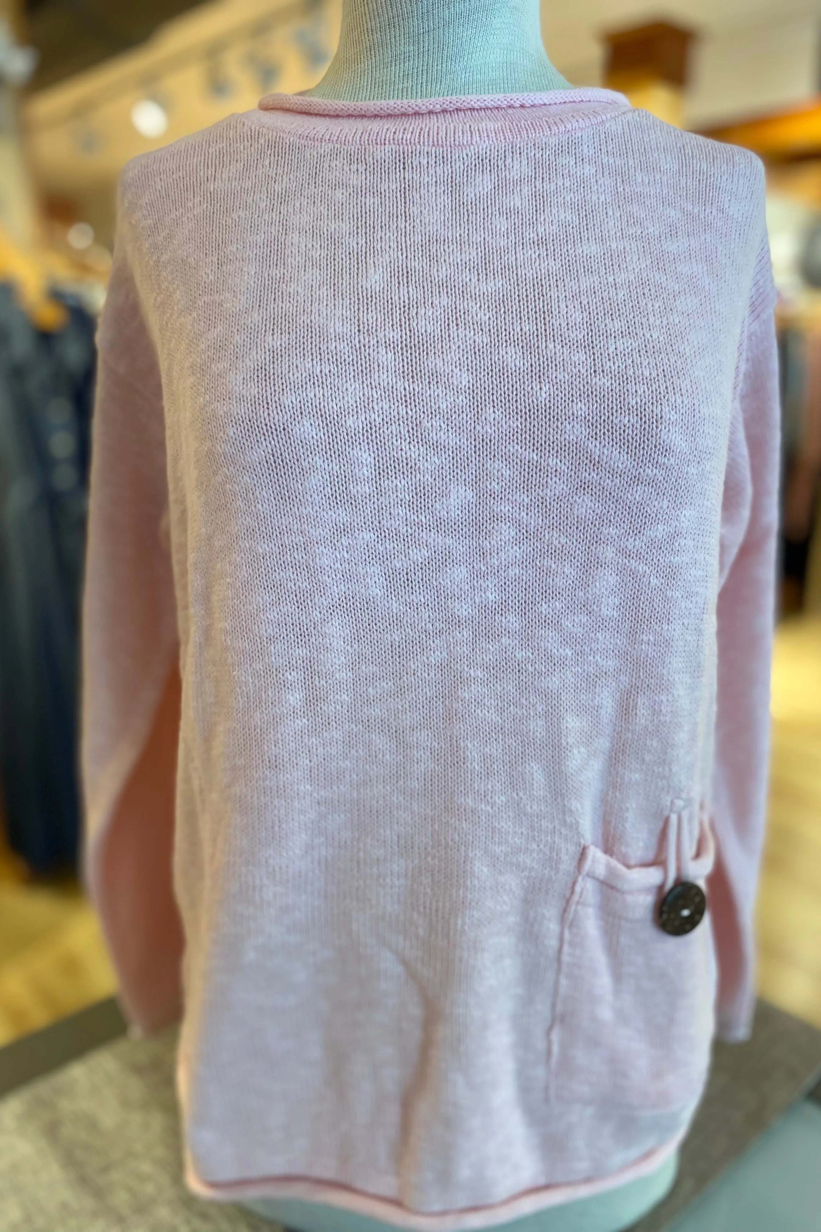 The Ultimate Cotton Sweater - Crop Pocket Roll Neck
