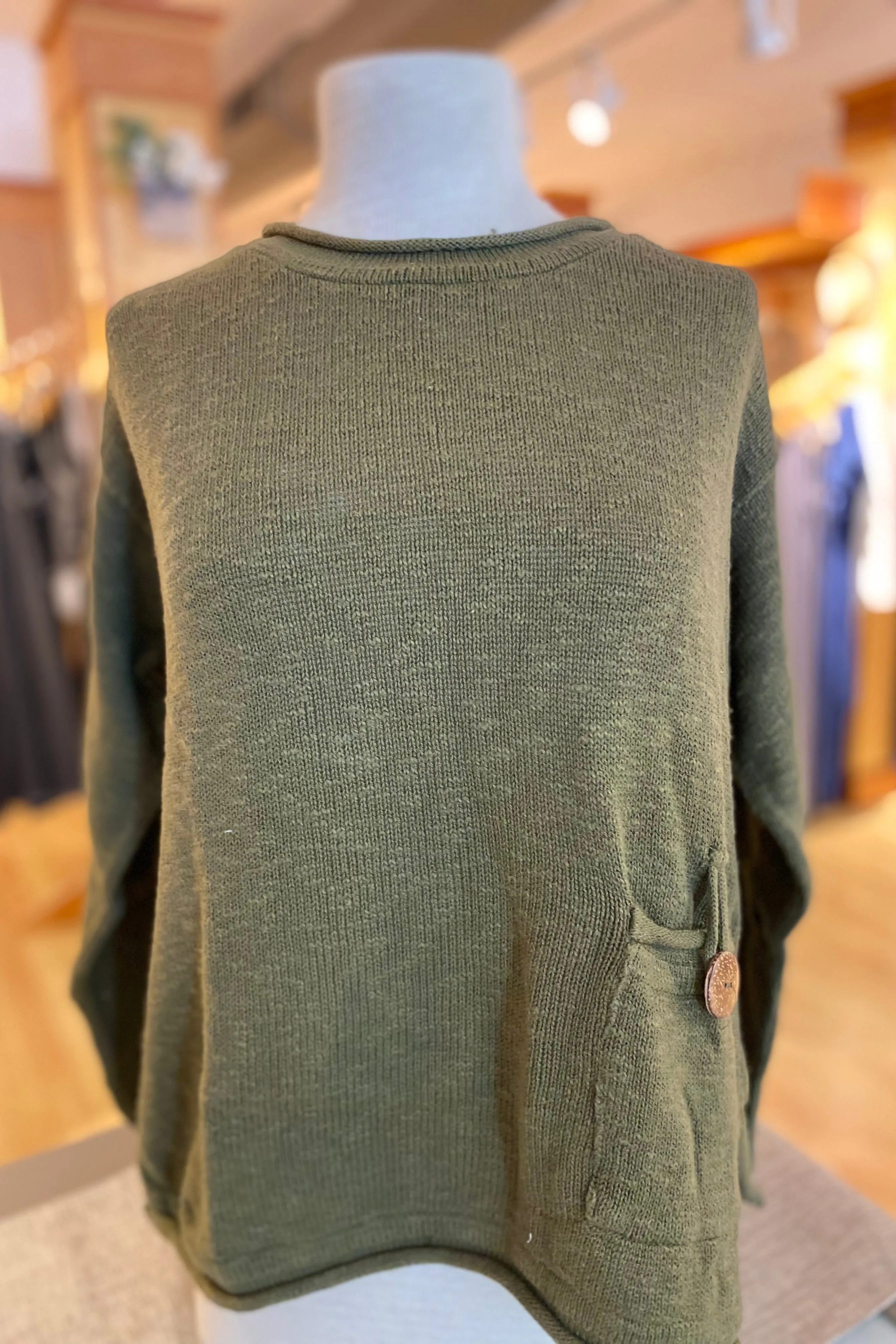 The Ultimate Cotton Sweater - Crop Pocket Roll Neck