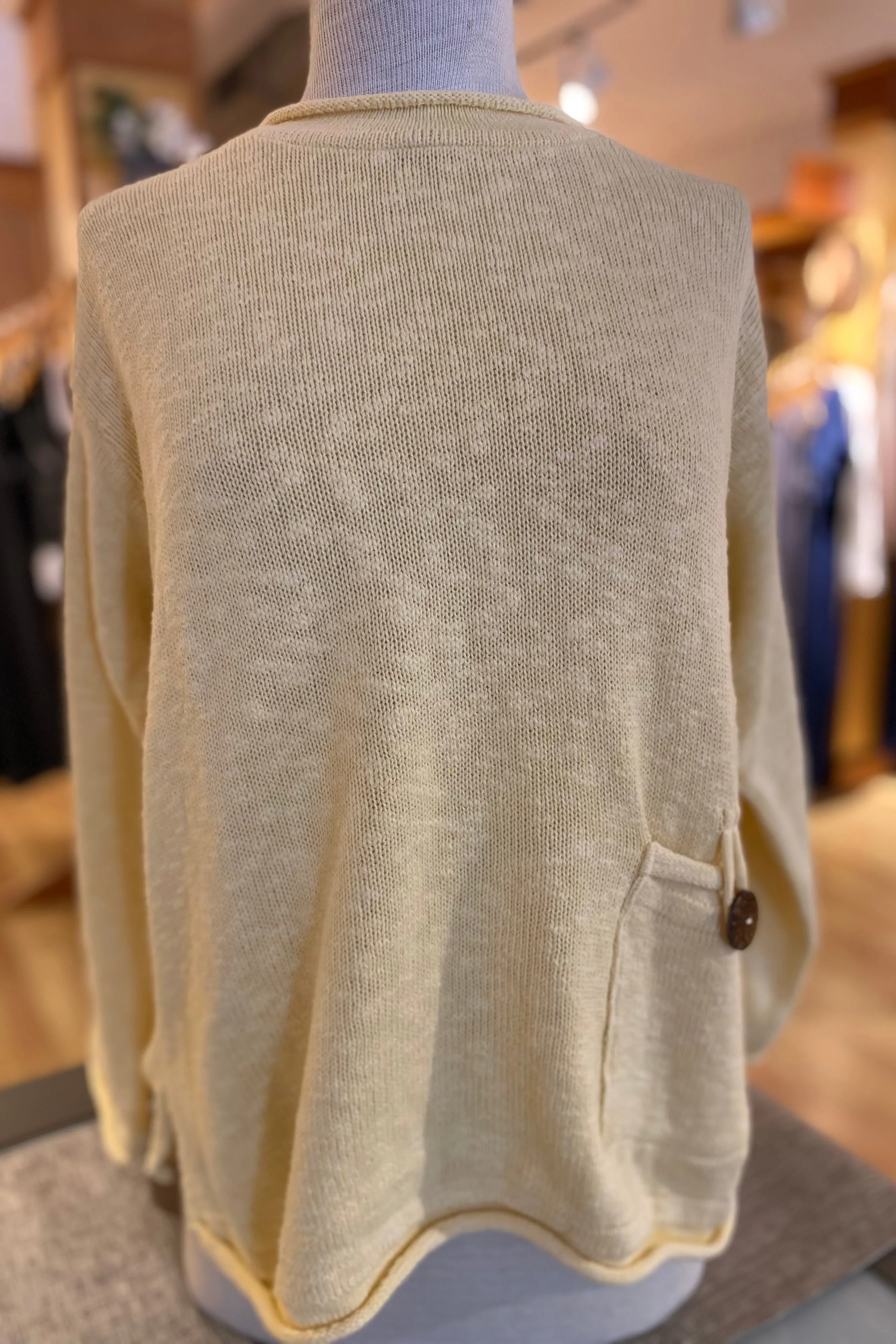 The Ultimate Cotton Sweater - Crop Pocket Roll Neck