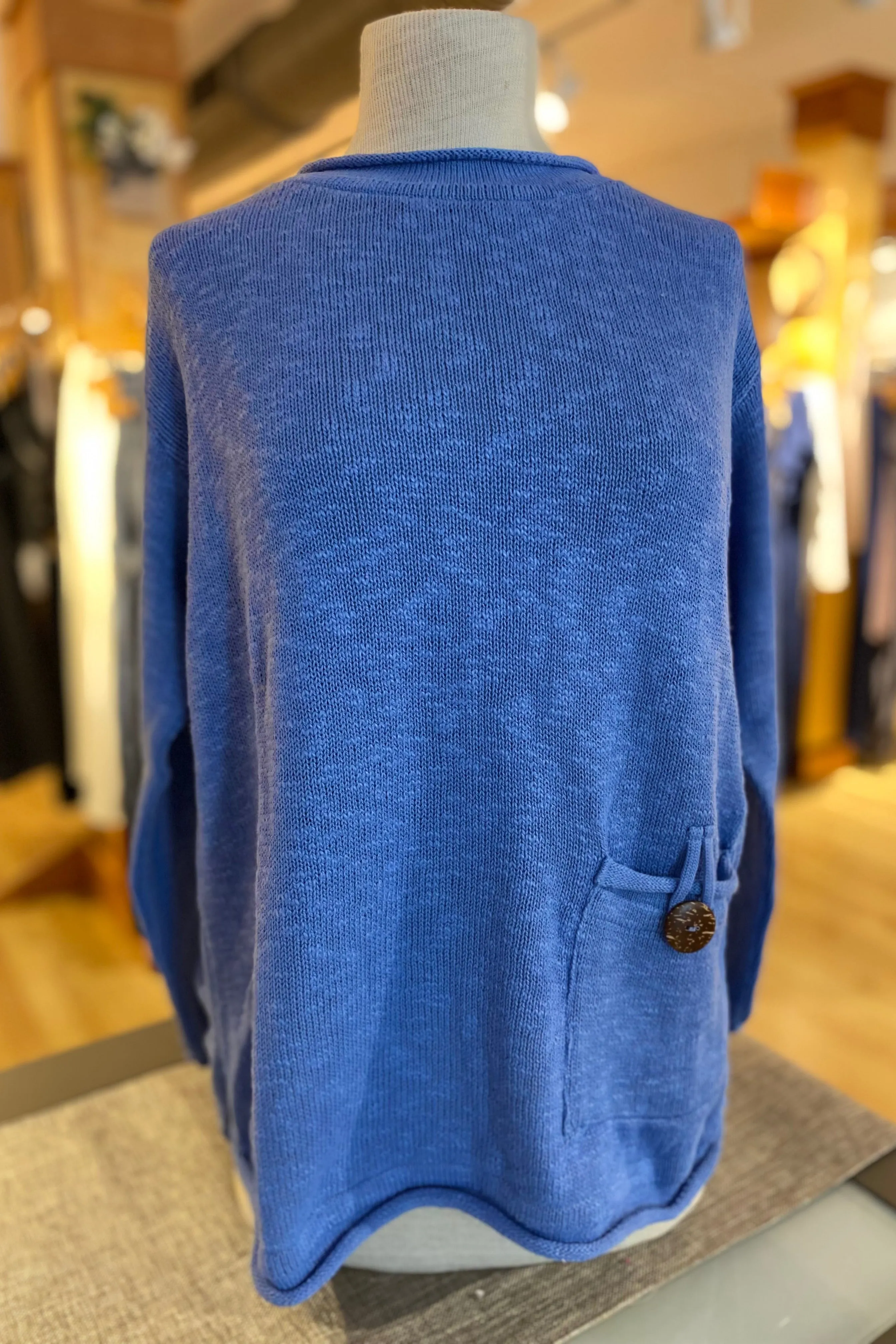 The Ultimate Cotton Sweater - Crop Pocket Roll Neck