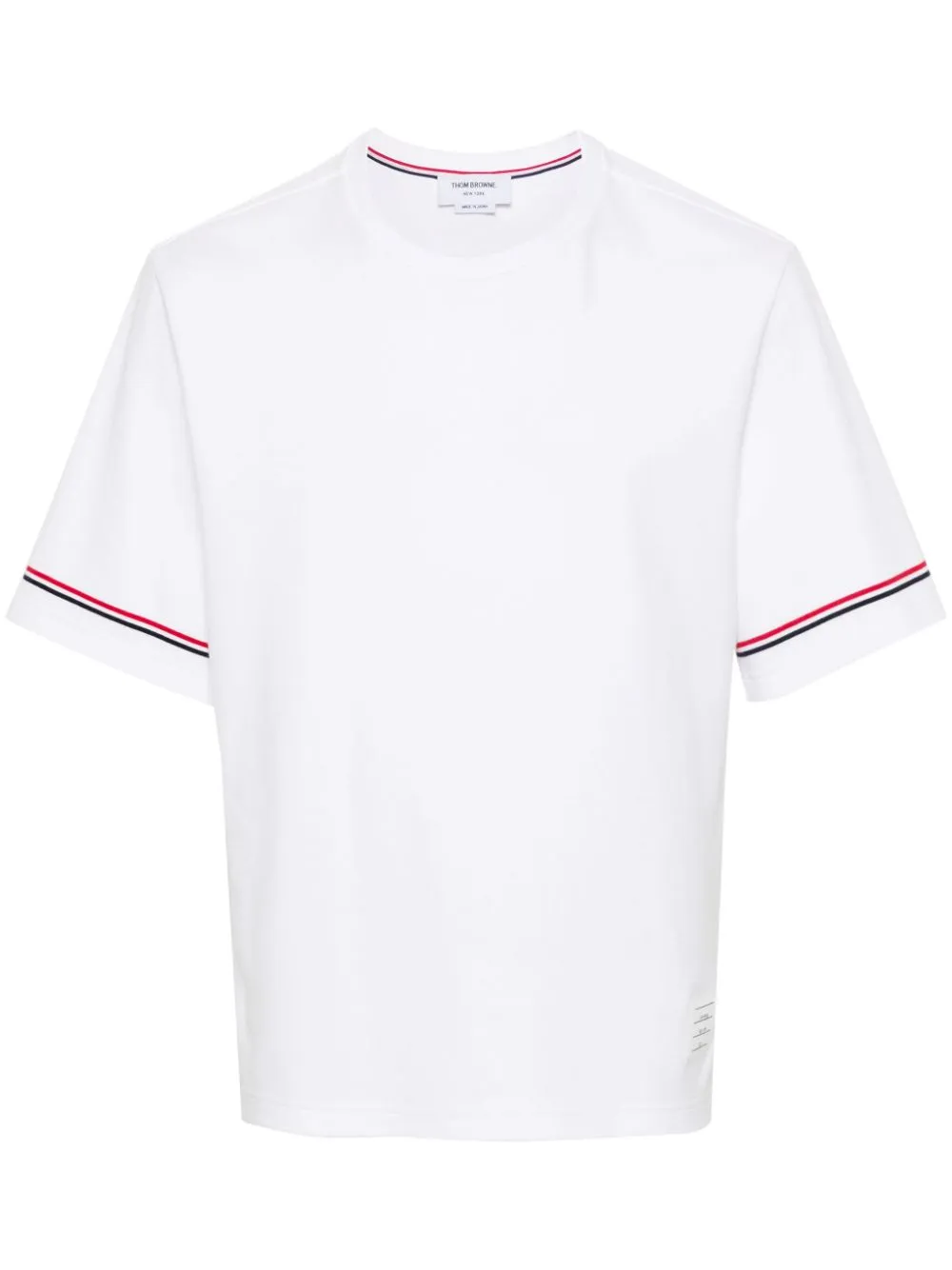 THOM BROWNE RWB Stripe Short Sleeve Crew Neck T-Shirt