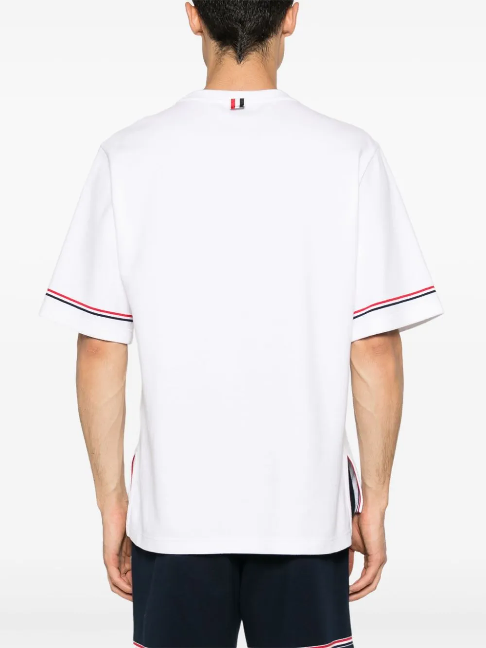 THOM BROWNE RWB Stripe Short Sleeve Crew Neck T-Shirt