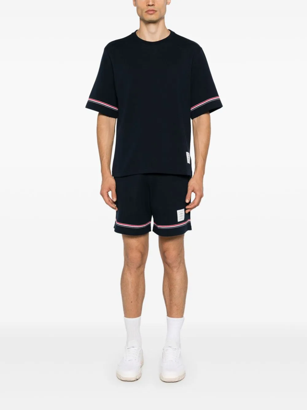 THOM BROWNE RWB Stripe Short Sleeve Crew Neck T-Shirt