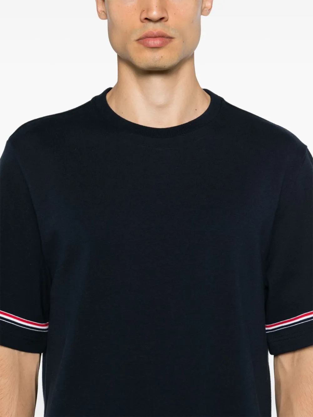 THOM BROWNE RWB Stripe Short Sleeve Crew Neck T-Shirt
