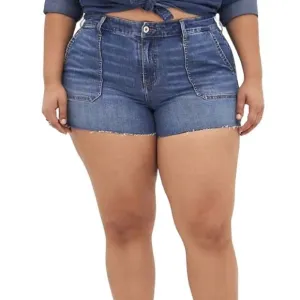 Torrid High Rise Stretch Vintage Denim Jean Distressed Shorts Size 18NWT