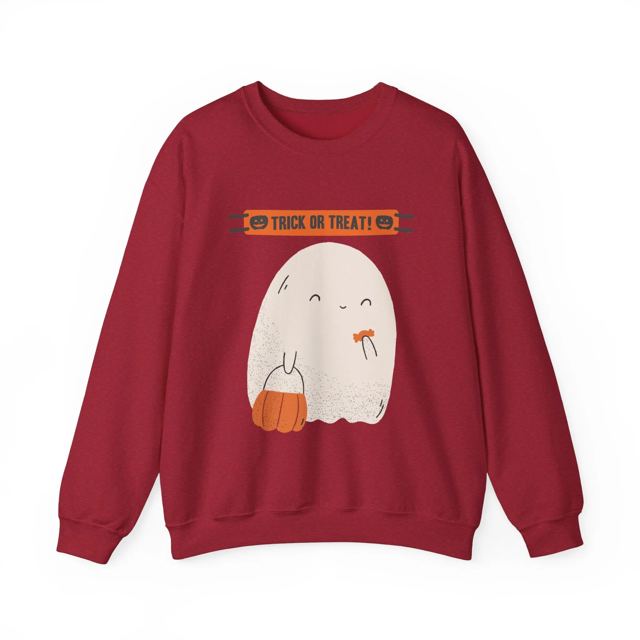 Trick or Treat Ghost Unisex Heavy Blend™ Crewneck Sweatshirt