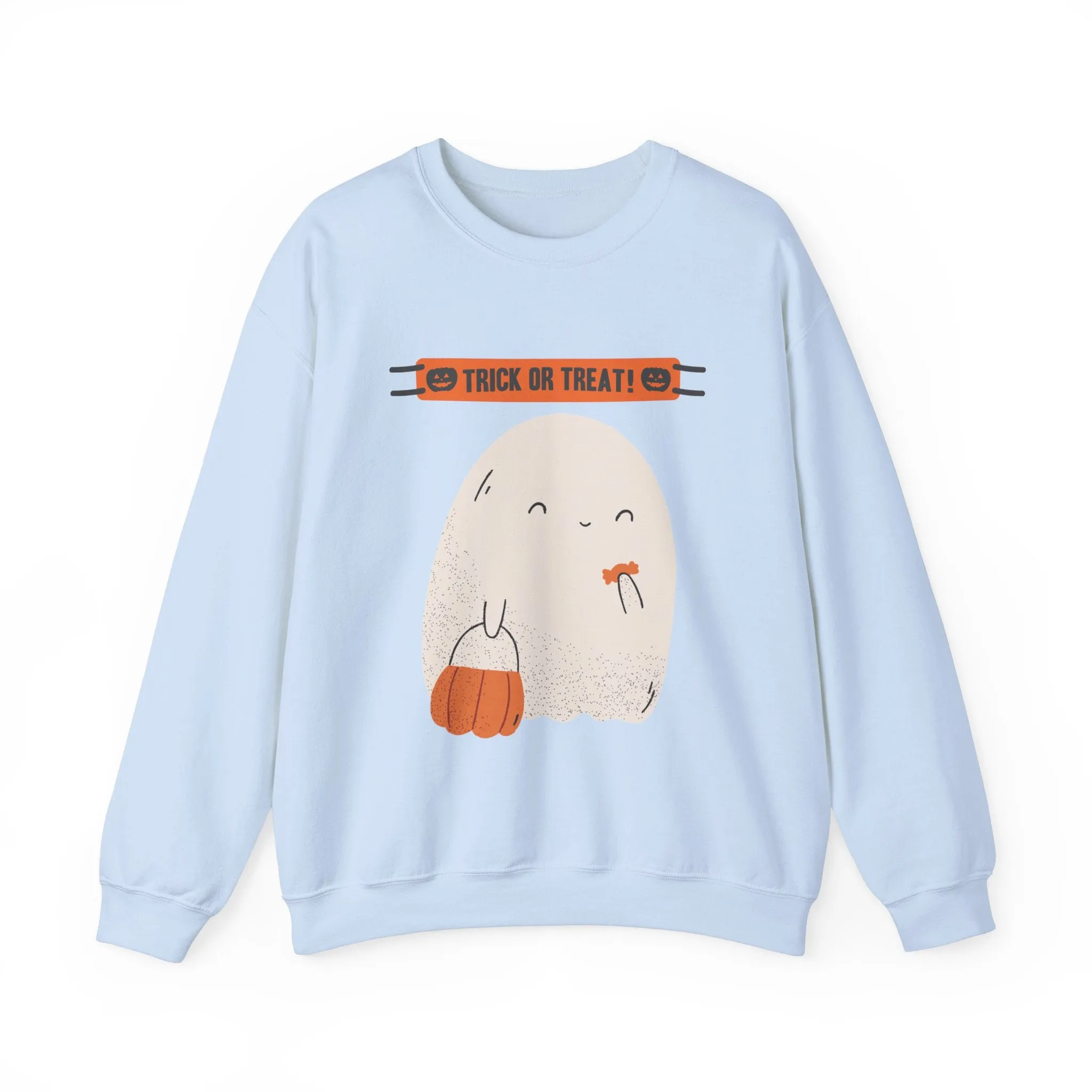 Trick or Treat Ghost Unisex Heavy Blend™ Crewneck Sweatshirt