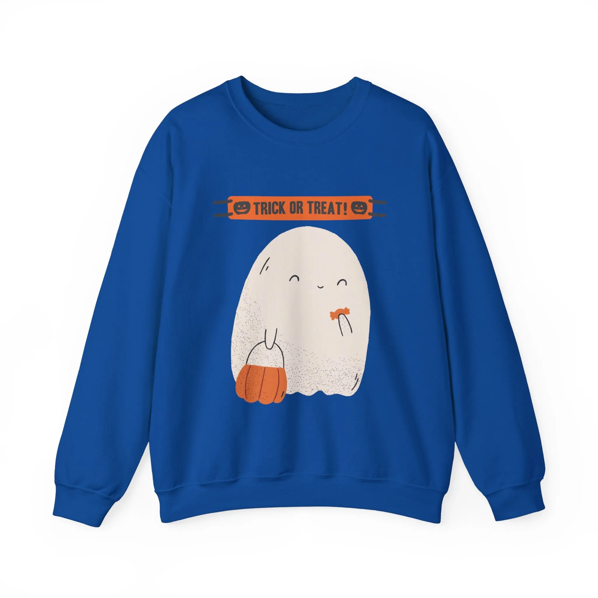 Trick or Treat Ghost Unisex Heavy Blend™ Crewneck Sweatshirt