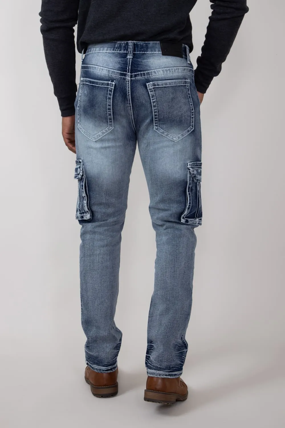 True Luck Fallon Cargo Straight Jeans for Men  | TL24021901