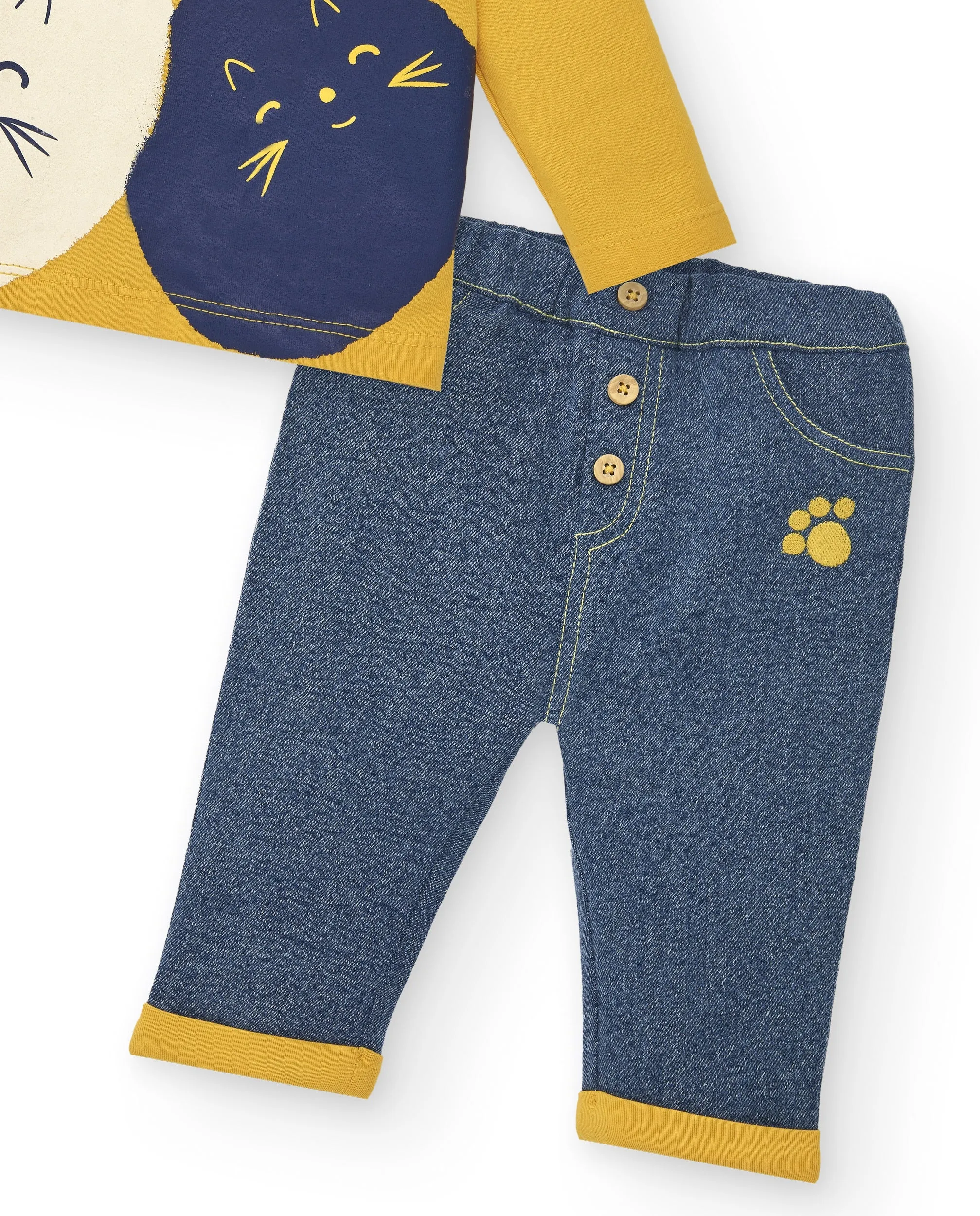 Tuctuc Little Kittens Top & Jeans Set
