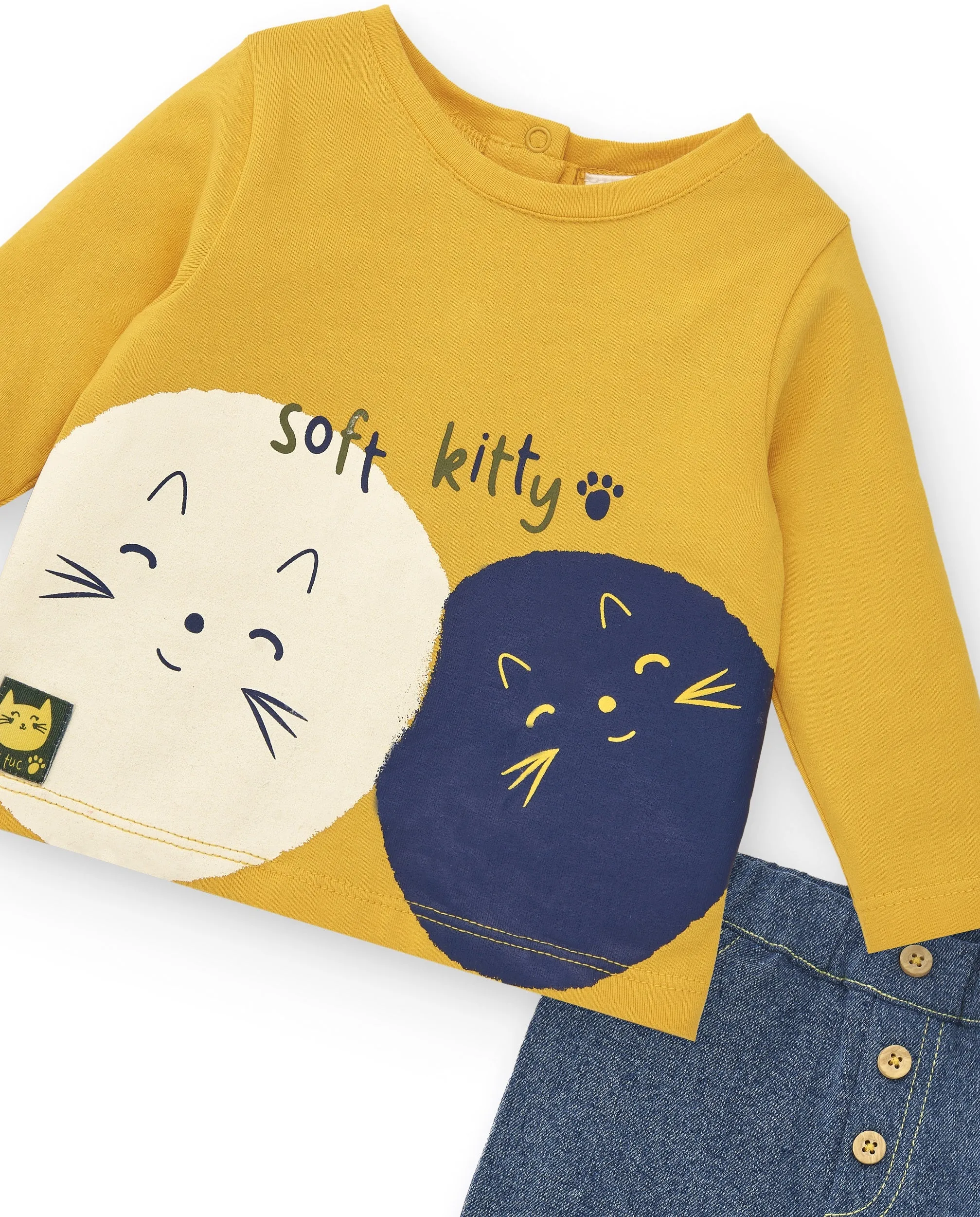Tuctuc Little Kittens Top & Jeans Set