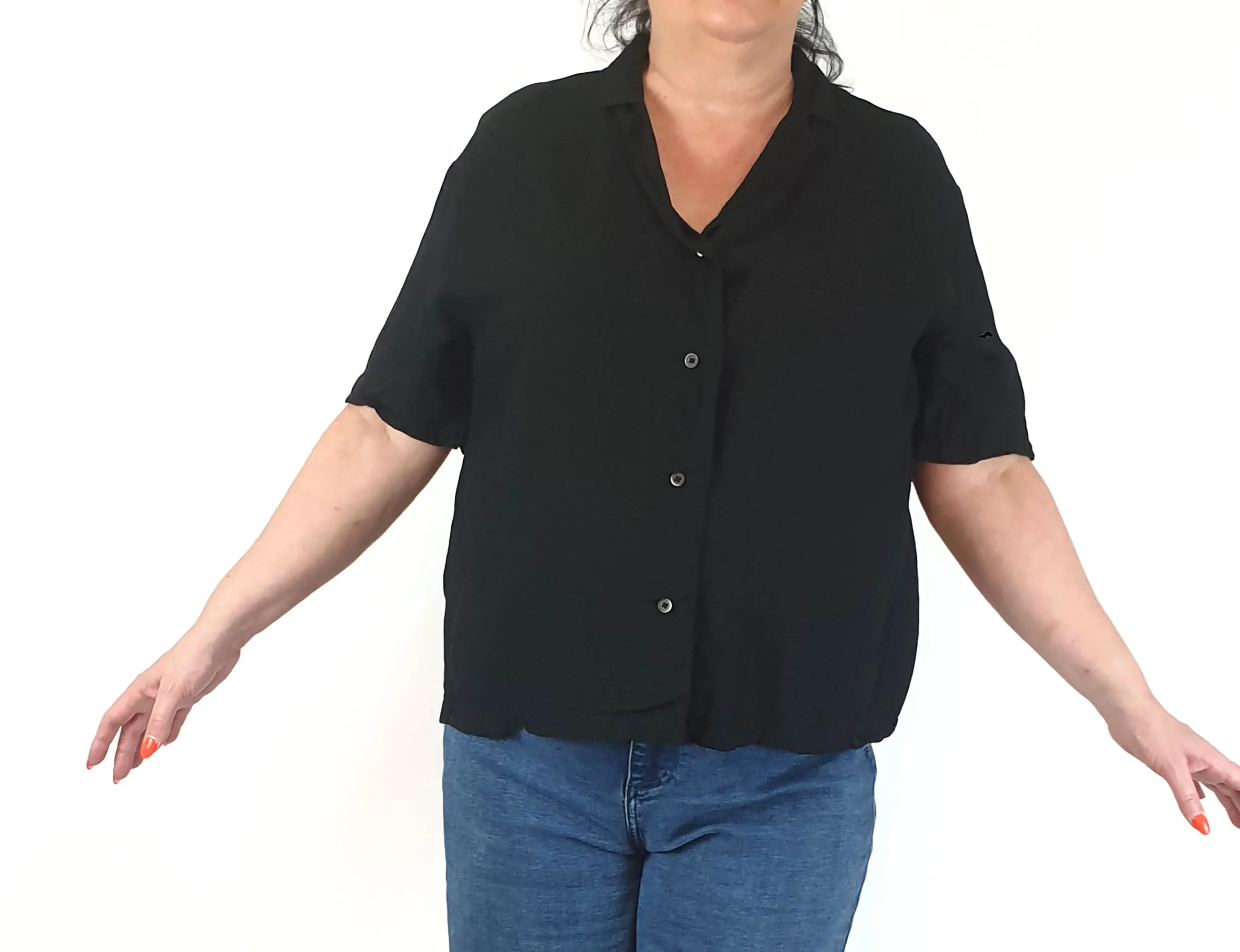Uniqlo black linen mix shirt size XL