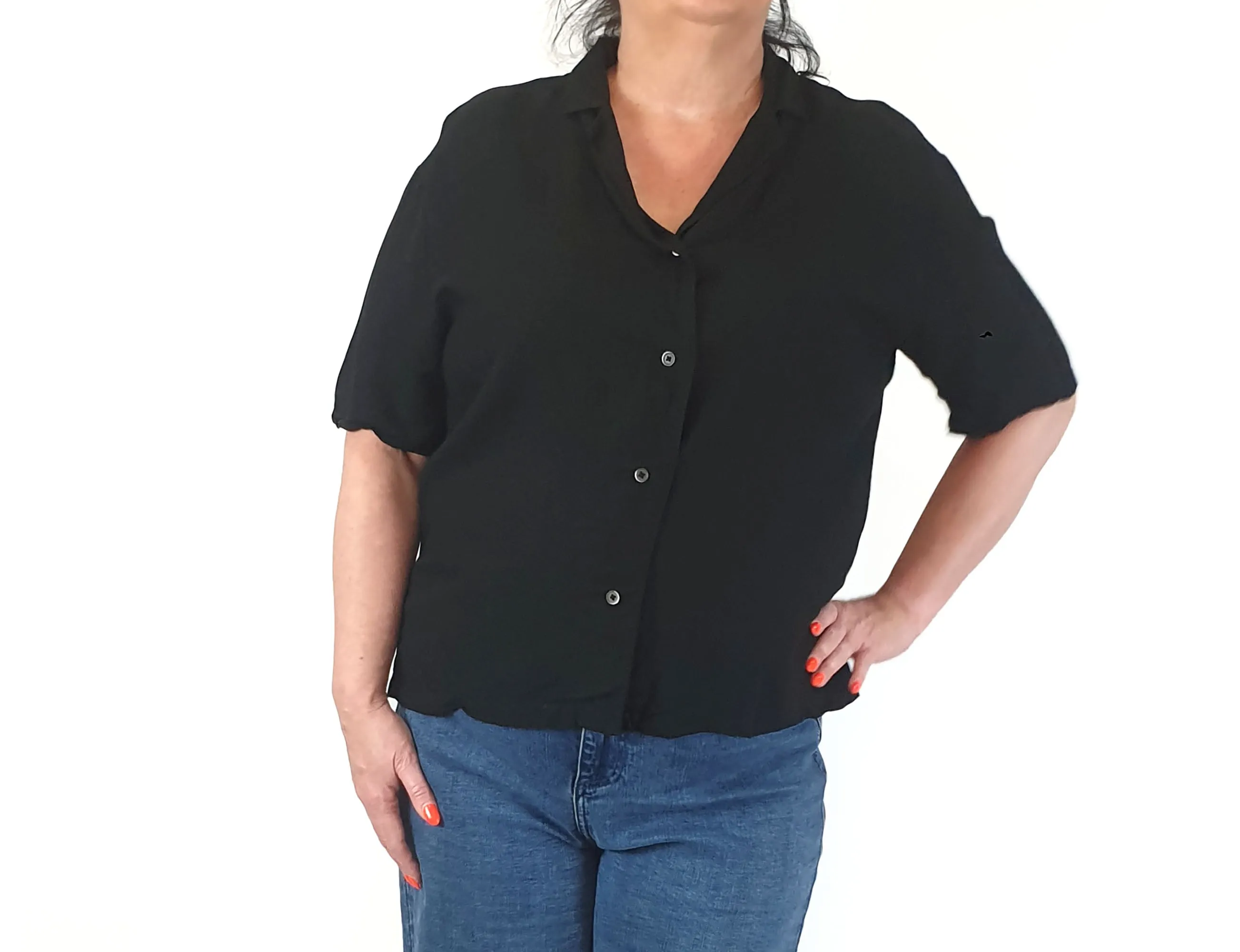 Uniqlo black linen mix shirt size XL