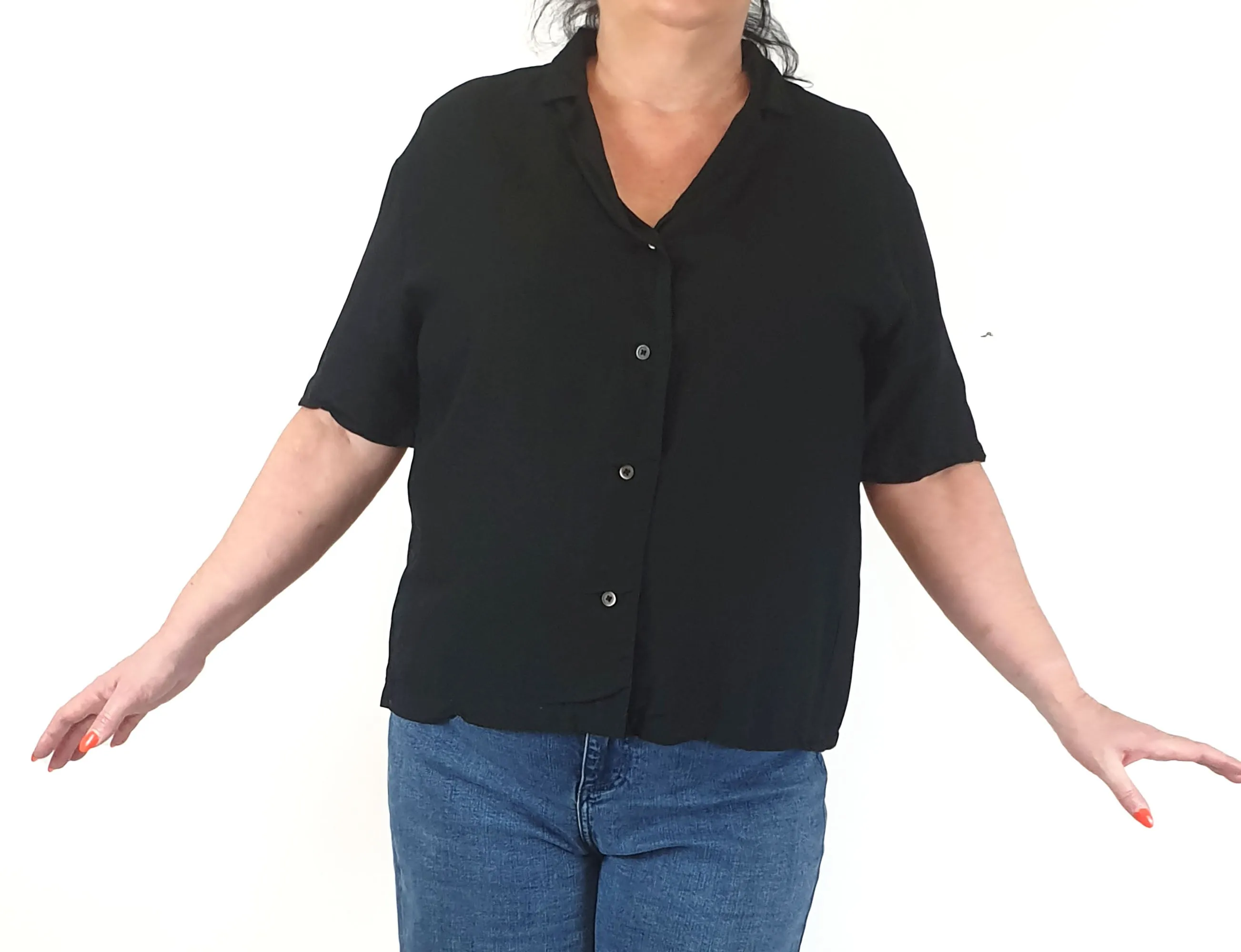 Uniqlo black linen mix shirt size XL