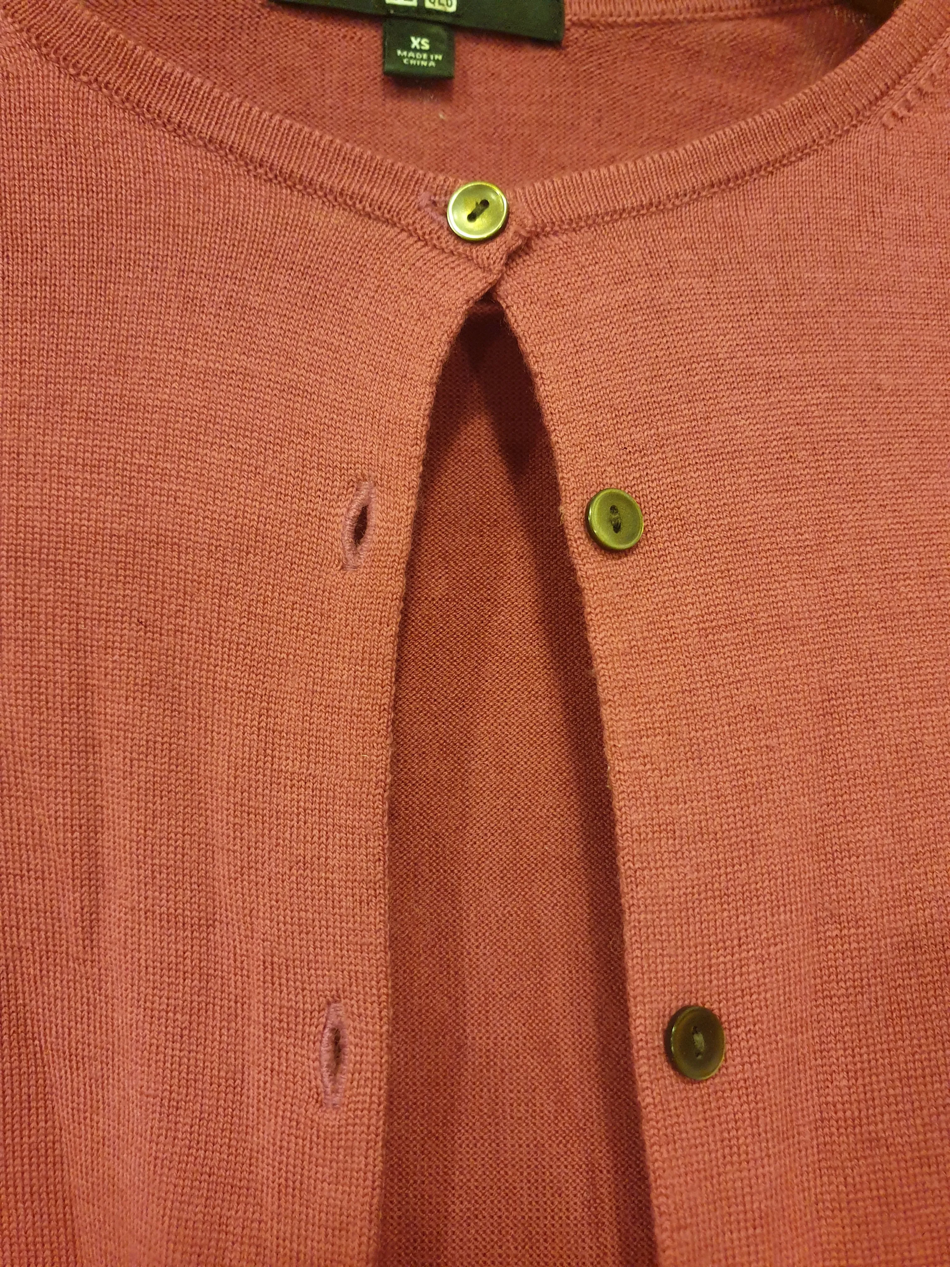 Uniqlo pink 100% wool cardigan size XS, fits 6-8