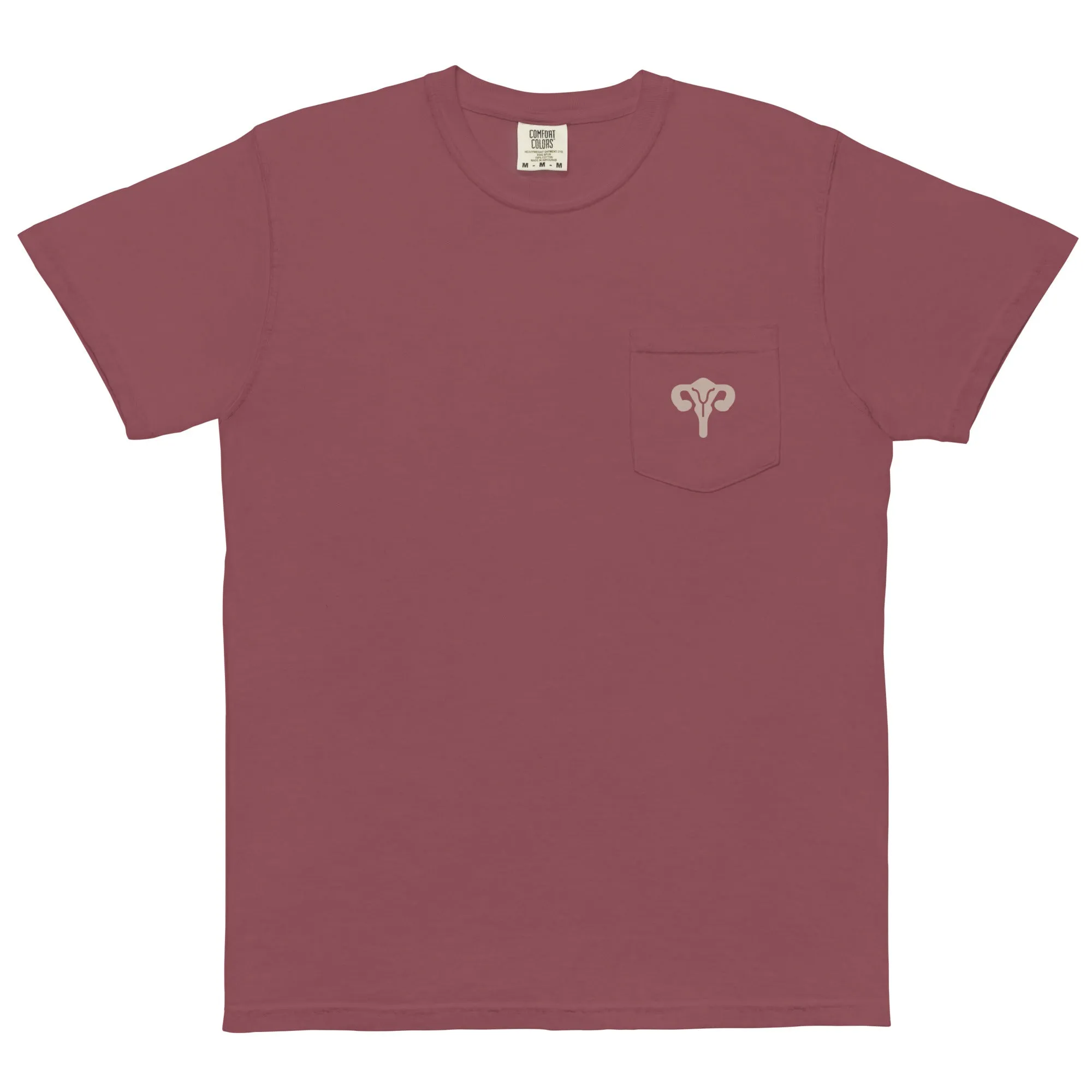 Unisex Garment-dyed Uterus Pocket Tshirt