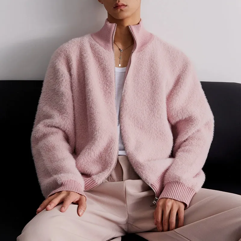 Unisex Plush Zip-Up Cardigan