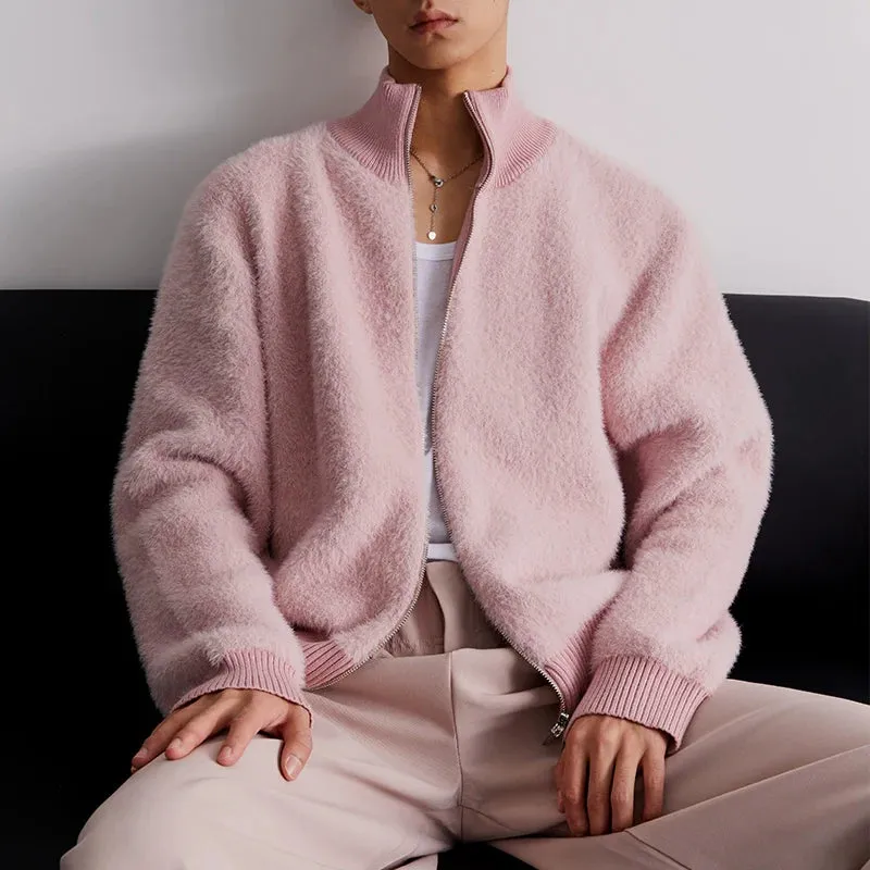 Unisex Plush Zip-Up Cardigan