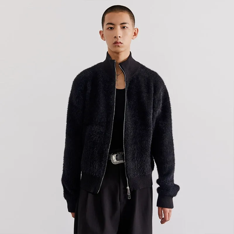 Unisex Plush Zip-Up Cardigan