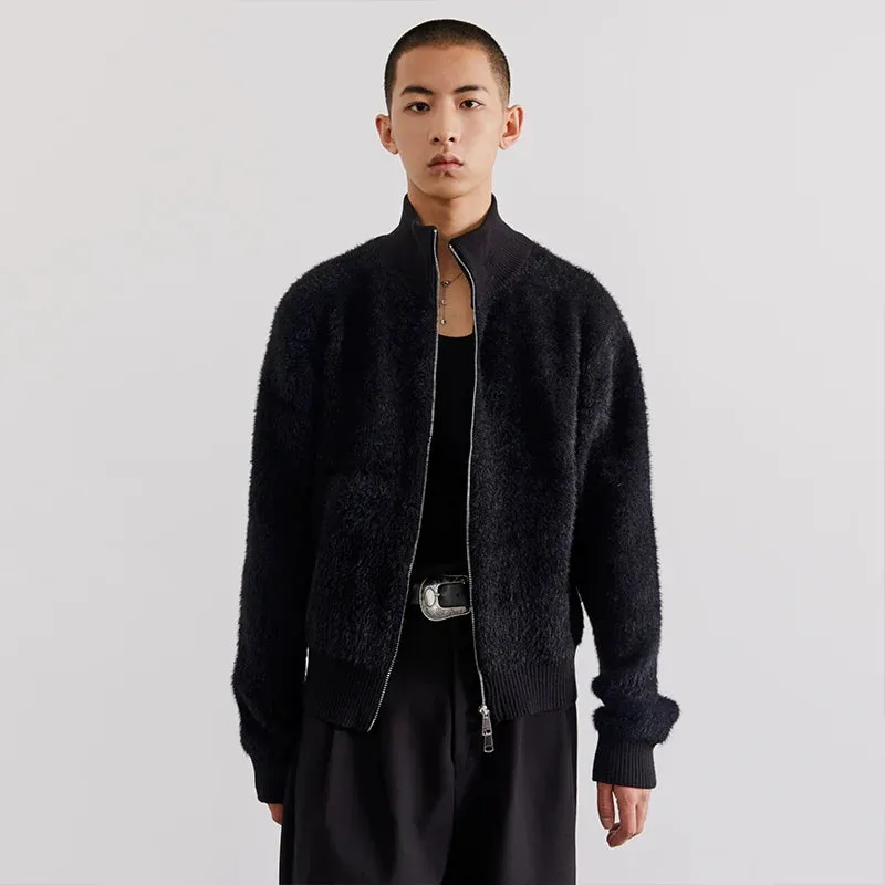 Unisex Plush Zip-Up Cardigan