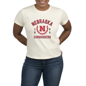USCAPE University of Nebraska Academy High Waisted Tee, Vintage White